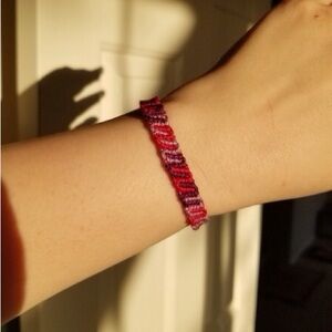 Handcrafted Red and Purple friendship wavy Bracelet